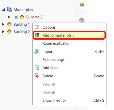 Adding a building thumbnail to the master plan