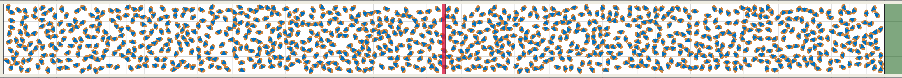 (j) Flow density 0,45 m²⁄m²