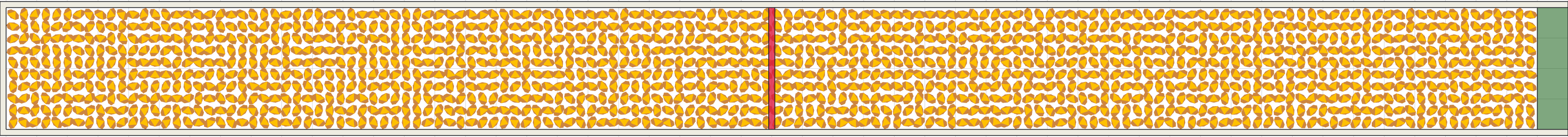 (m) Flow density 0,7 m²⁄m²