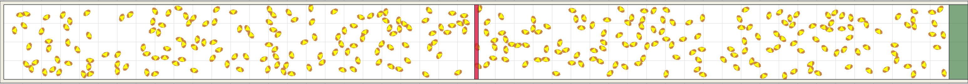(d) Flow density 0,15 m²⁄m²