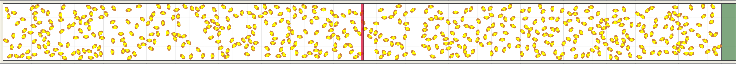 (f) Flow density 0,25 m²⁄m²
