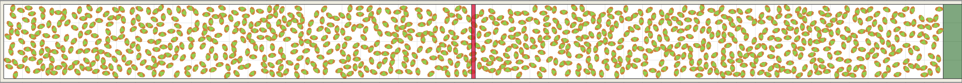 (j) Flow density 0,45 m²⁄m²