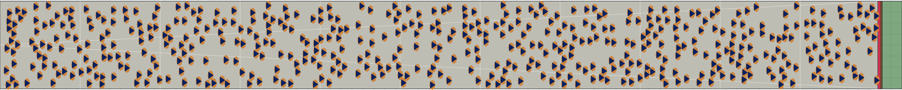 (f) Flow density 0,25 m²⁄m²