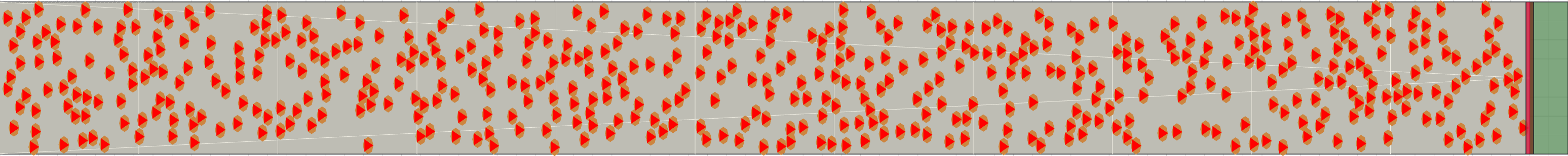 (f) Flow density 0,25 m²⁄m²