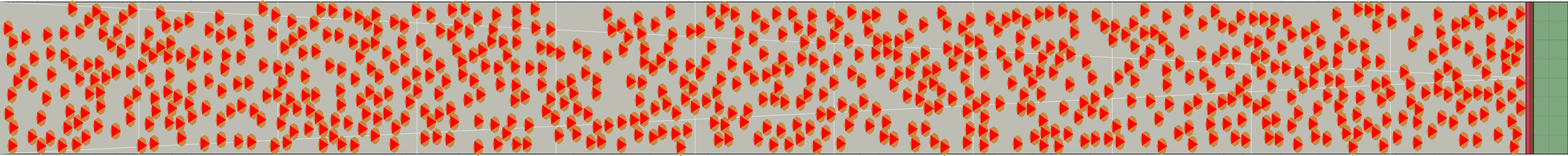 (h) Flow density 0,35 m²⁄m²