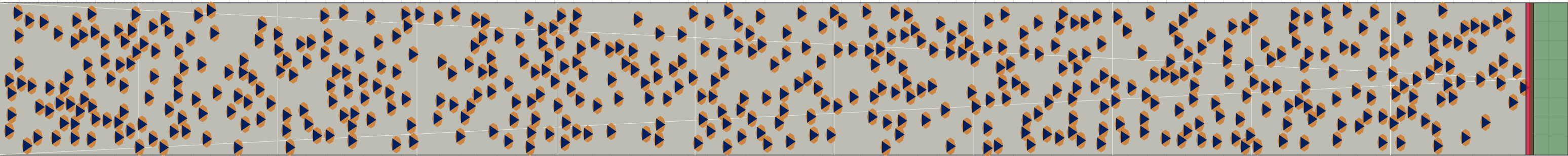 (f) Flow density 0,25 m²⁄m²
