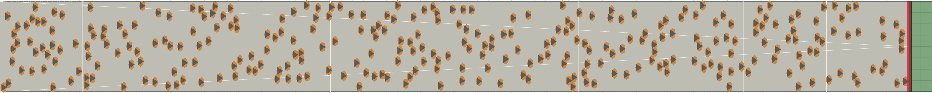 (d) Flow density 0,15 m²⁄m²